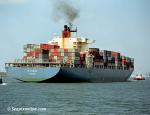ID 752 TYNE (1995/59622grt/IMO 9087946. Renamed MOL TYNE, APL CHIWAN), inbound at Southampton, UK.